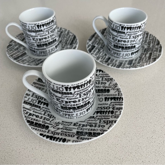 Espresso Cup & Saucer Set of 3 - Picture 1 of 5